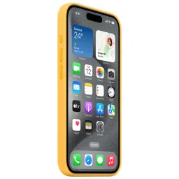 Apple Soft Silicone Back Cover for Apple iPhone 15 Pro Max (Supports Wireless Charging, Sunshine) image 3