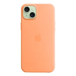 Apple Soft Silicone Back Cover for Apple iPhone 15 Plus (MagSafe Charging Support, Orange Sorbet) image 4