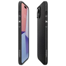 spigen Liquid Air Soft TPU Back Cover for iPhone 15 (Air Cushion Technology, Matte Black) image 4