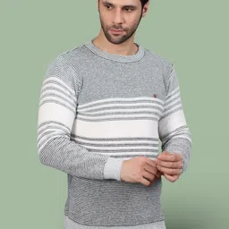 GRACIT Men Striped Woollen Pullover-picture-27