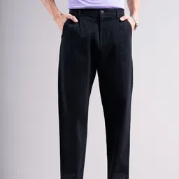 British Club Men Smart Slim Fit Low-Rise Pleated Trousers-picture-33