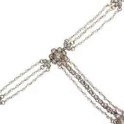 leshya Kundan Stones Studded & Beaded Traditional Rajasthani Bridal Ring Bracelet image 3