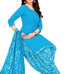 shree jeenmata collection Printed Pure Cotton Unstitched Dress Material image 5