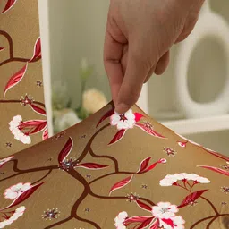 LooMantha Brown & Red 6 Pieces Floral Printed Stretchable Chair Covers image 3