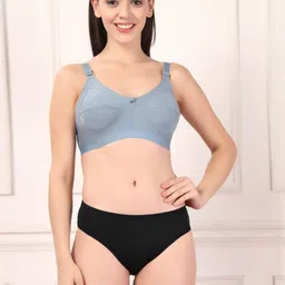 adornstar Pack Of 2 Non Padded Full Coverage Cotton Bra & Panty Lingerie Set image 3