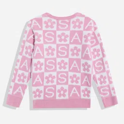 Allen Solly Junior Girls Floral Print Pullover with Fuzzy Detail image 4