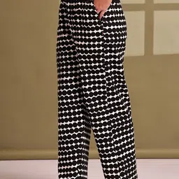 TAG 7 Polka Printed Mis Rise Lounge Pants image 4