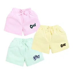 CERABI Girls Pack of 3 High-Rise Cotton Shorts-image-91