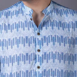 DEVOILER Ethnic Motifs Printed Mandarin Collar Cotton Silk Straight Kurta image 2