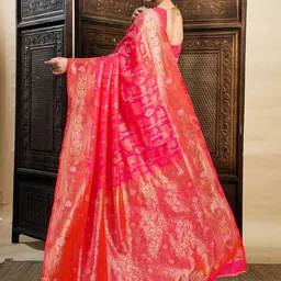 HERE&NOW Woven Design Zari Silk Blend Banarasi Saree image 4