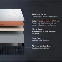 Wakeup India White & Blue Orthopedic Thick Medium Firm Double Size Mattress image 3