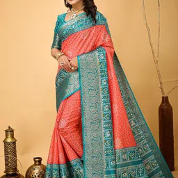 V3 FASHION STUDIO Ethnic Motifs Zari Art Silk Banarasi Saree image 5