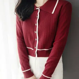 StyleCast Women Ribbed Knit Collared Cardigan Sweaters-picture-34