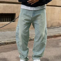 Powerlook Men Light Blue Panneled Jeans image 3