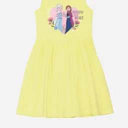 yk disney YK Girls Elsa & Anna Pure Cotton Fit & Flare Dress-picture-40