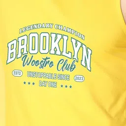 WOOSTRO Pack Of 2 Printed Combed Cotton Gym Vests -VWS26(PLAIN PEACH)(BKLN YELLOW) image 5