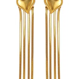 MEENAZ Stainless Steel 18kt Gold-Plated Heart Shaped Korean Drop Earrings-image-32