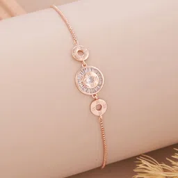 GC Jewelery Stainless Steel Rose Gold-Plated AD Studded Adjustable Wraparound Bracelet-picture-54