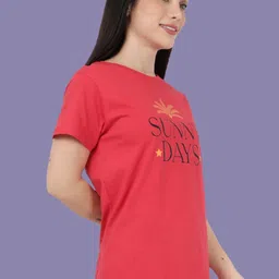 Kryptic Women Cotton Printed Pack of 2 Relaxed Fit Lounge Tshirt-picture-15