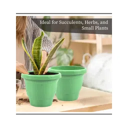 Kuber Industries Green 6 Pieces Versatile Sturdy Flower Planters image 3
