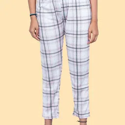Kryptic Women Checked Pure Cotton Lounge Pants-image-91