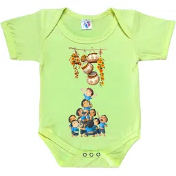 Cute Pals Kids My First Janmashtami Shree Krishna Birthday Printed Envelope Neck Bodysuit-picture-36