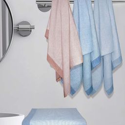 Athom Living 6-Pcs Peach & Blue 210 GSM Bath Towel-picture-10