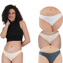 ORLIZEA Set Of 3 Cotton Blend Thongs-image-64