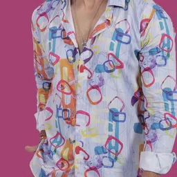 STITCH MONKEY Men Comfort Spread Collar Abstract Printed Casual Shirt image 2