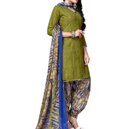 HERE&NOW Abstract Printed Cotton Blend Unstitched Dress Material image 3