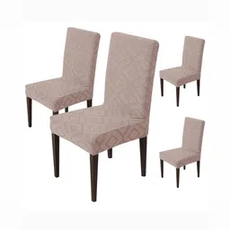 HOUSE OF QUIRK Set Of 4 Pink Diamond Texture Removable & Washable Chair Covers-picture-31