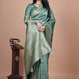 Mameraa Ethnic Motifs Zari Art Silk Handloom Saree image 3