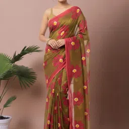 yashvi fab Floral Pure Cotton Handloom Bagh Saree-picture-18
