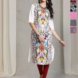 7Threads Women Pack Of 6 Ethnic Motifs Printed Straight Crepe Kurta-picture-16