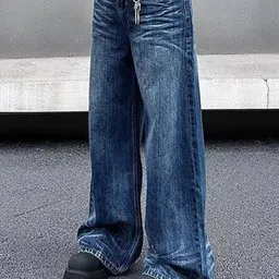 StyleCast x Revolte Men Wide Leg Low-Rise Cotton Light Fade Jeans image 5