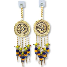 PUFFSMART 2Pcs Blue & Yellow Textured Parrot Patch Hanging Garlands image 3