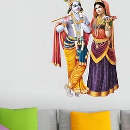 Decor Villa Multicolor Radha Krishna Wall Sticker-image-61