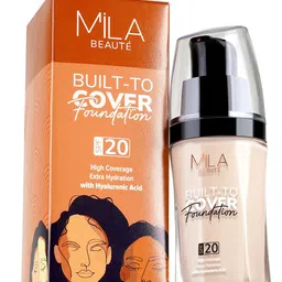 MILA BEAUTE Built To Cover Foundation SPF 20 With Hyaluronic Acid - 30 ml - Ivory image 2
