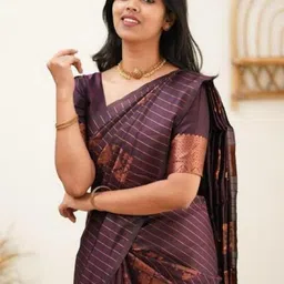 Moda Rapido Woven Design Zari Pure Silk Handloom Banarasi Saree image 4