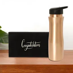 INTERNATIONAL GIFT Copper-Toned Single Copper Solid Water Bottle-image-19