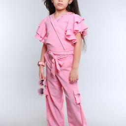 Ministitch Girls V-Neck Top With Trousers-picture-36