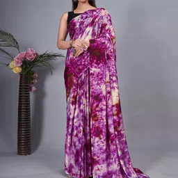 DIVASTRI Floral Printed Pure Chiffon Ready to Wear Saree-picture-21