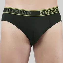 Sporto by Macho Men Pack Of 3 Cotton Basic Briefs Sporto_M1010-Dnm(1)-G(1)-Olv(1)-S image 4