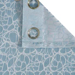 HOSTA HOMES Blue & White Geometric Window Curtain image 3