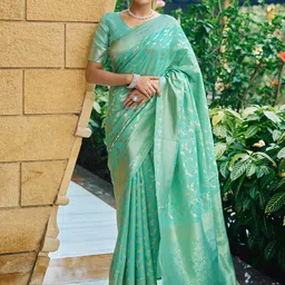 KALINI Woven Design Zari Silk Blend Saree-picture-57