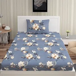 METRO LIVING Red & White Printed Microfiber 130 TC Single Bedsheet Set 2.17 m x 1.45 m image 3