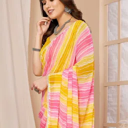 LeeliPeeri Designer Striped Gotta Patti Poly Georgette Saree image 4