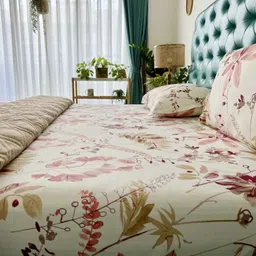 urban space 200 TC Cotton Double Floral Flat Bedsheet image 5