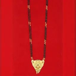 NINAMAAYRA Gold-Plated Brass Artificial Stones & Beads Mangalsutra image 2