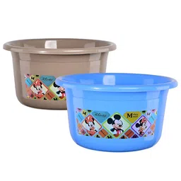 Aura Blue & Brown 2 piece Abstract Plastic Bath Accessories Set-picture-29